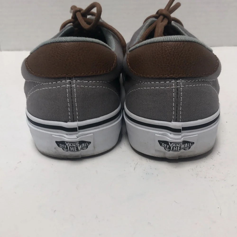 Vans in gray with brown trim